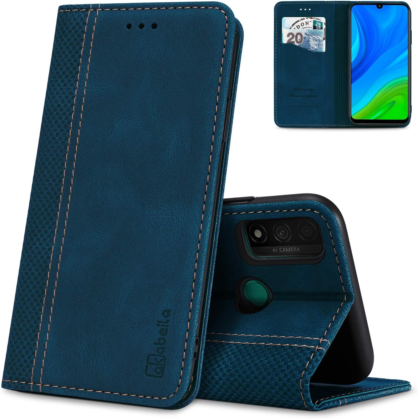 AKABEILA Case For Huawei P20 Pro Premium Leather Flip Wallet Case With