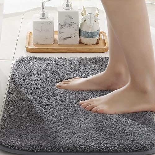 Miniatura 6 de COSY HOMEER Alfombras extra gruesas para el baño, tapetes de baño antideslizantes, tapete de felpa suave, peludo y 100% micro poliéster, tapete para
