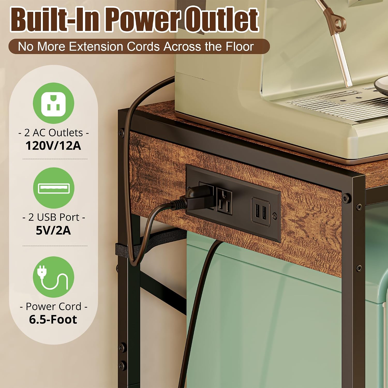 Yuyetuyo Mini Fridge Stand Shelf with Storage for Dorm and Kitchen
