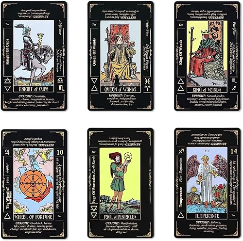 Miniatura 4 de SUNHHX Juego de cartas de tarot, cartas de tarot para principiantes con significados en ellos, cartas de tarot con libro guía para principiantes