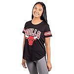 Ultra Game NBA Official Women\'s Soft Mesh T-Shirt, Chicago Bulls, Black, Medium