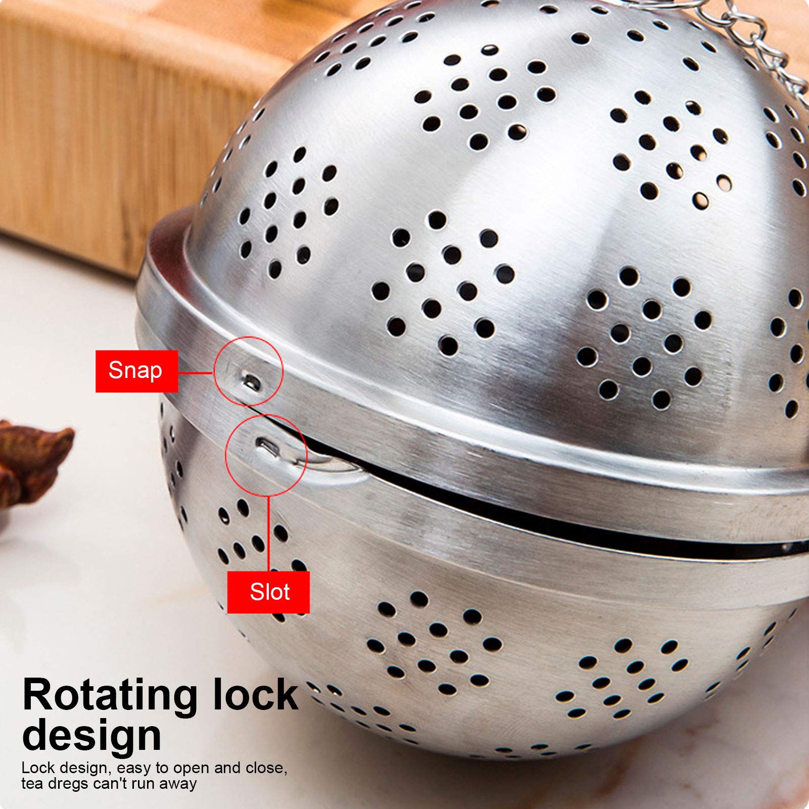 Tea Strainer Infuser, Stainless Steel Tea Steeper Spice Ball Extra Large for Cooking Seasoning Ball, Spice Infuser - Image 4