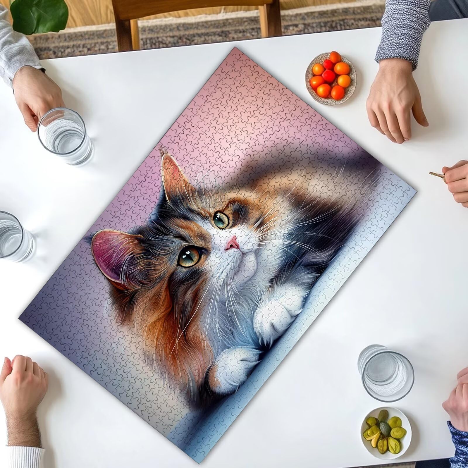 Puzzle dla dorosłych 1500, puzzle z kotami dla dorosłych, puzzle ze zwierzętami z wykwintnym pudełkiem do pakowania, niemożliwe drewniane puzzle do wystroju pokoju, prezenty dla kobiet, prezenty dla