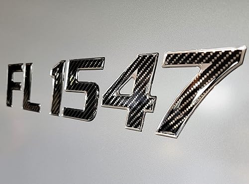 Miniatura 3 de Números y letras de registro de barcos 3D abovedados Serie Sport (fibra de carbonocromo, 18)