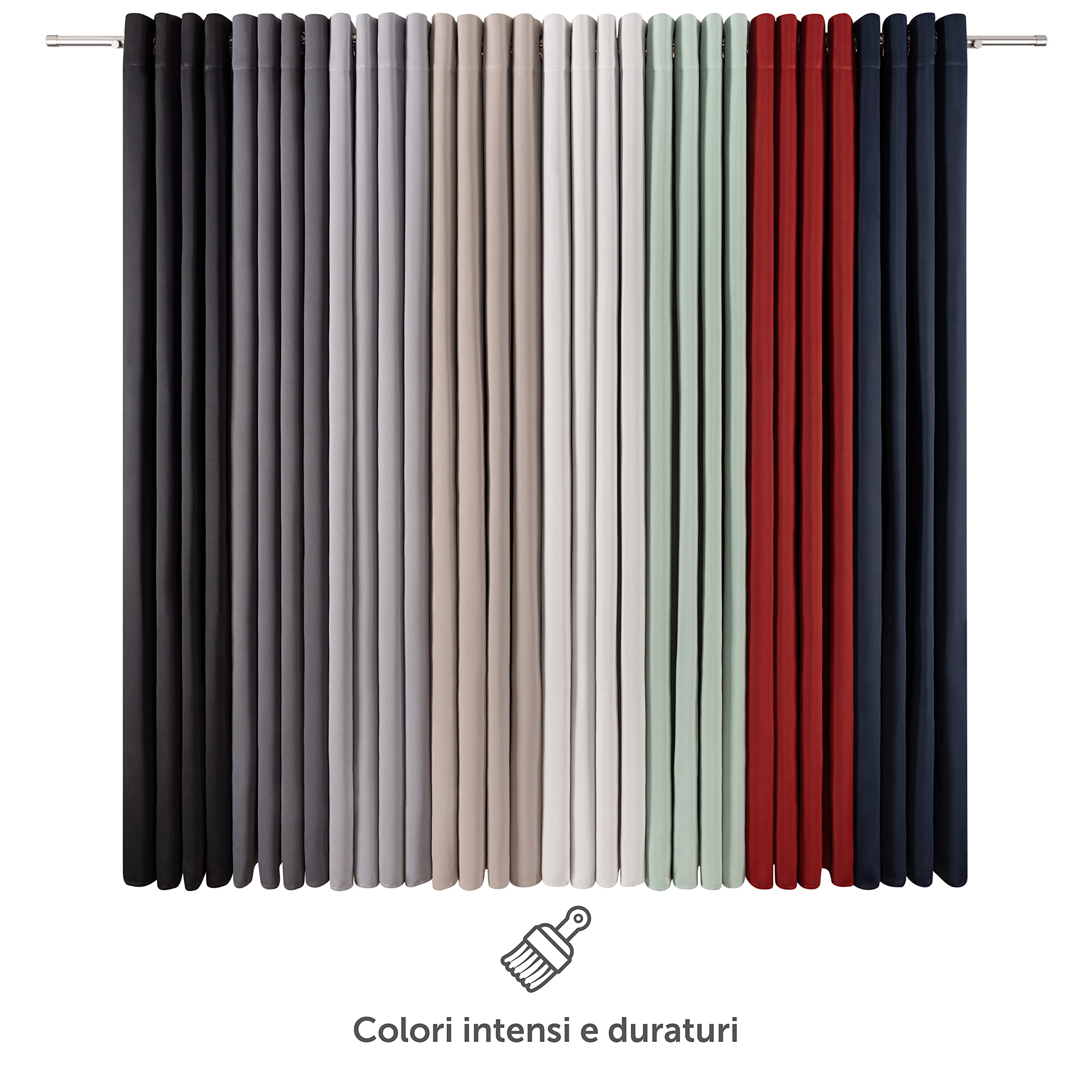 Blumtal Tende per Interni oscuranti 2 pz 225x140cm - Tende oscuranti per Interni con Occhielli - Tende Camera da Letto isolanti - Tende per Interni Tende Moderne - tendoni per Salotto - Tende Grigie