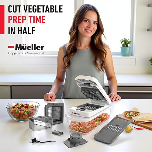 Mueller The Real Original Pro Chopper since 2013 Vegetable Chopper Mandoline Slicer, 8 Blade Food Veggie Chopper
