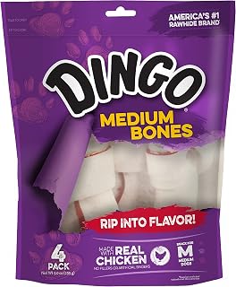 Dingo Premium Rawhide Dog Bone Made With Real Chicken