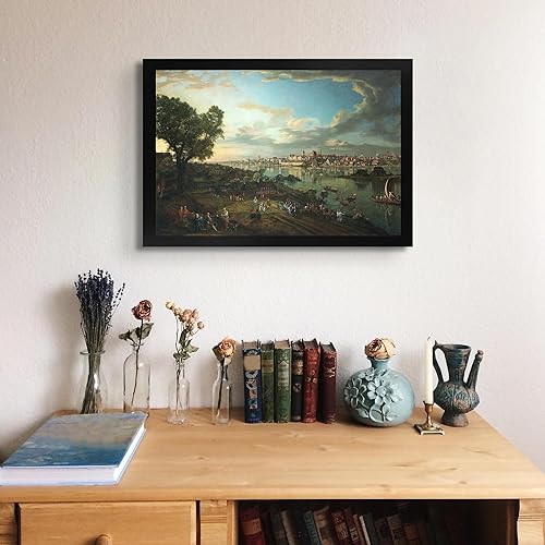 Miniatura 3 de Vista de la cabaña perdida de Varsovia por Bernardo Bellotto  Imprimir marco plano negro  Reproducción de pinturas de obras de arte finas  Póster