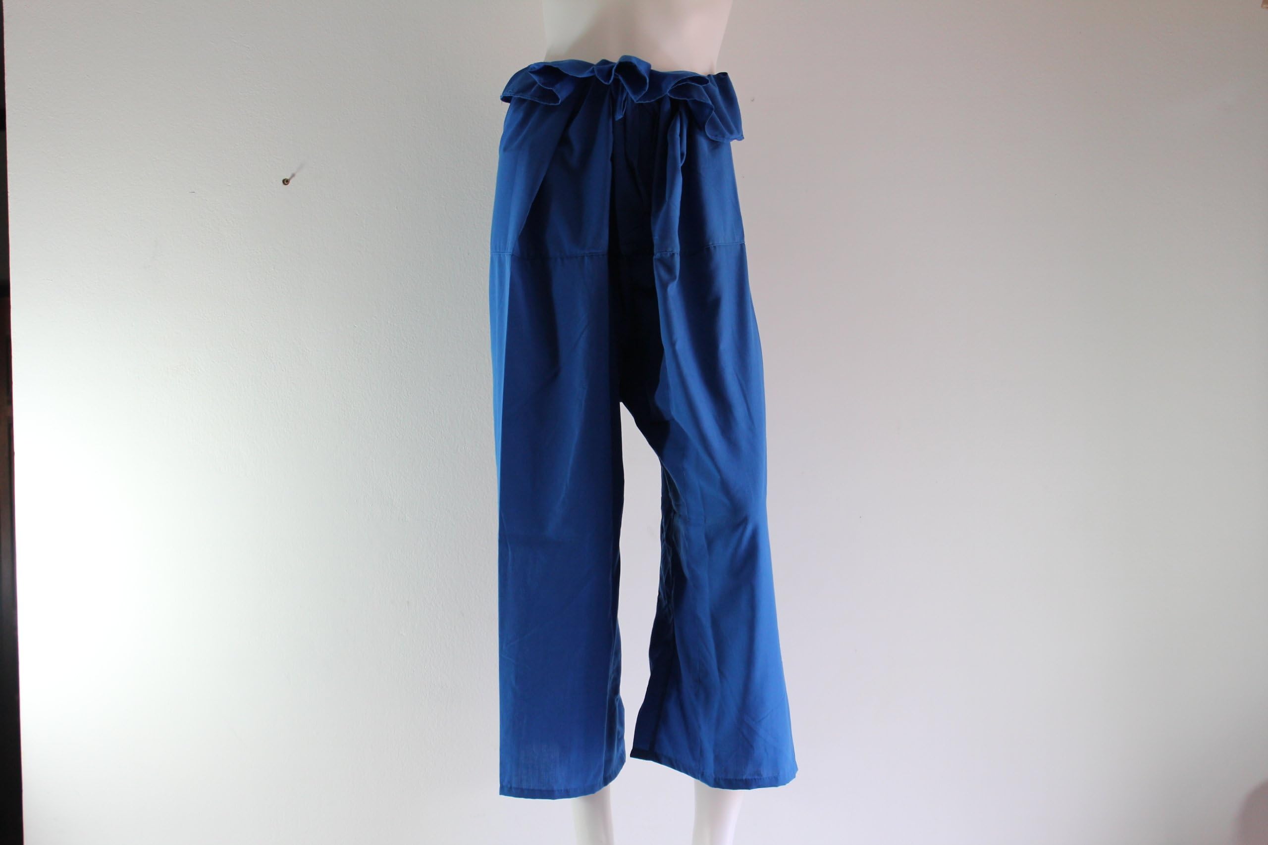 Woman Fisherman Wrap Pants Yoga Dancing Pants Tetoron (Polyester Fiber and Rayon) Waist 25.5" Long 40" -Dark Cyan
