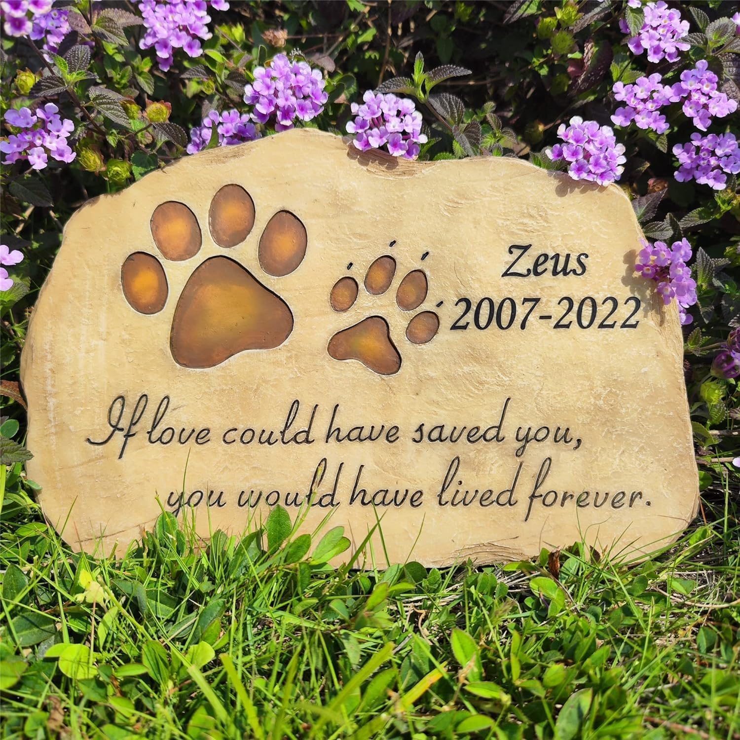 Piedras conmemorativas Personalizadas for Jardines con Estampado de Patas, Piedras conmemorativas for Perros y Gatos