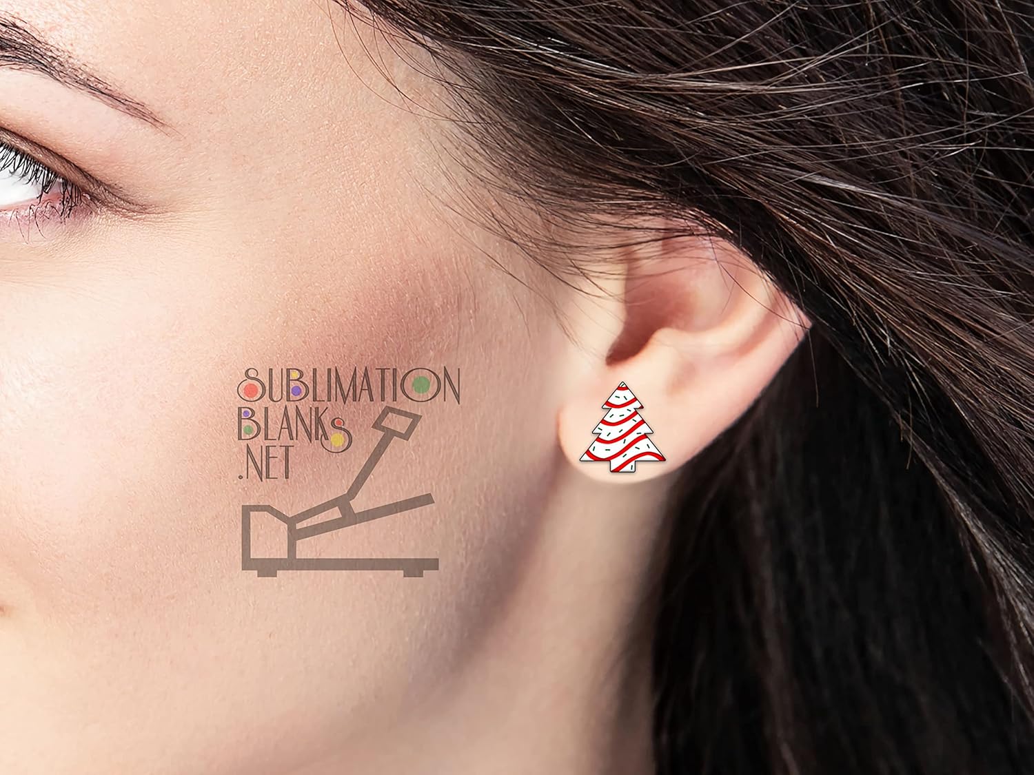 1" / 50 pcs CHRISTMAS TREE Sublimation Blanks STUDS Earrings Make Your Own Jewelry Earrings DIY Handmade Jewelry Blanks Mdf