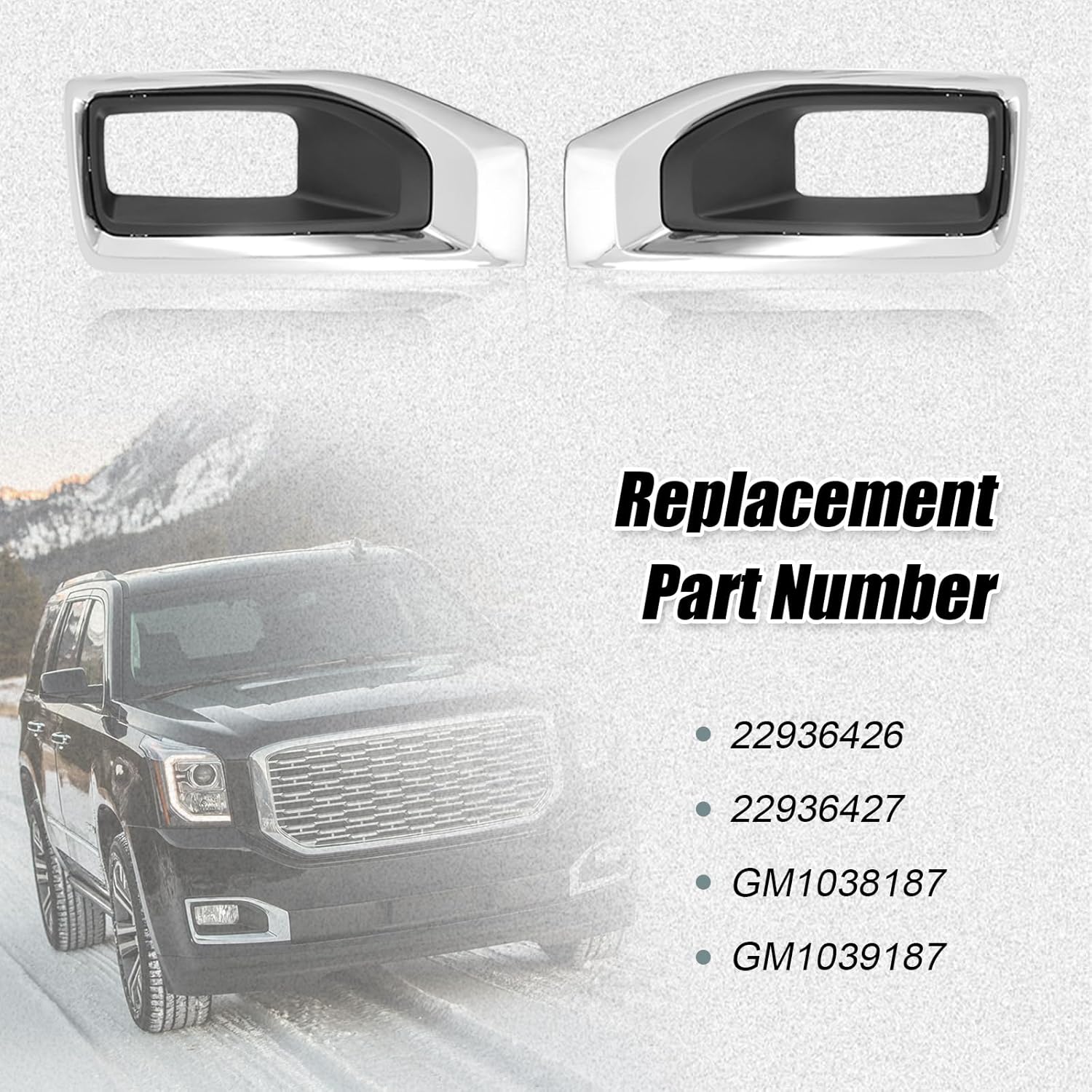 Fog Light Cover for GMC Yukon XL Denali SLE SLT 2015-2020 Fog Light Bezel