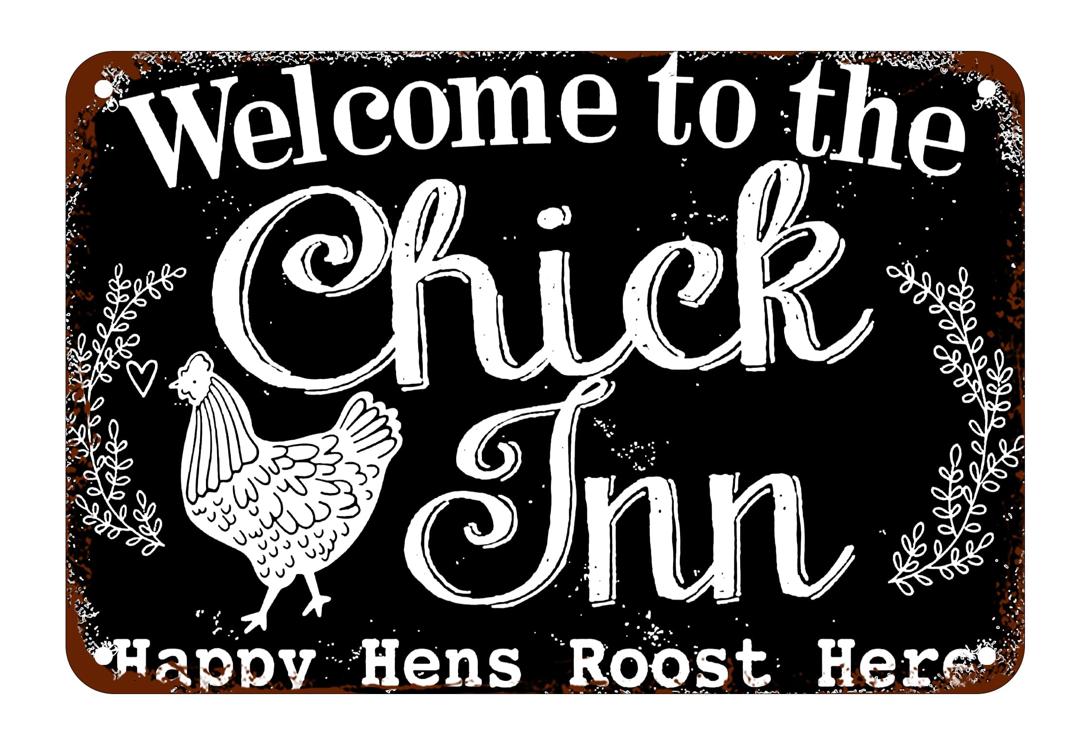 peiyeety Welcome to The Coop Metal Tin Sign Wall Decor Farmhouse Rustic Sign for Home Kitchen Indoor Outdoor Decor Chicken Signs Accessories 8X12 Inch