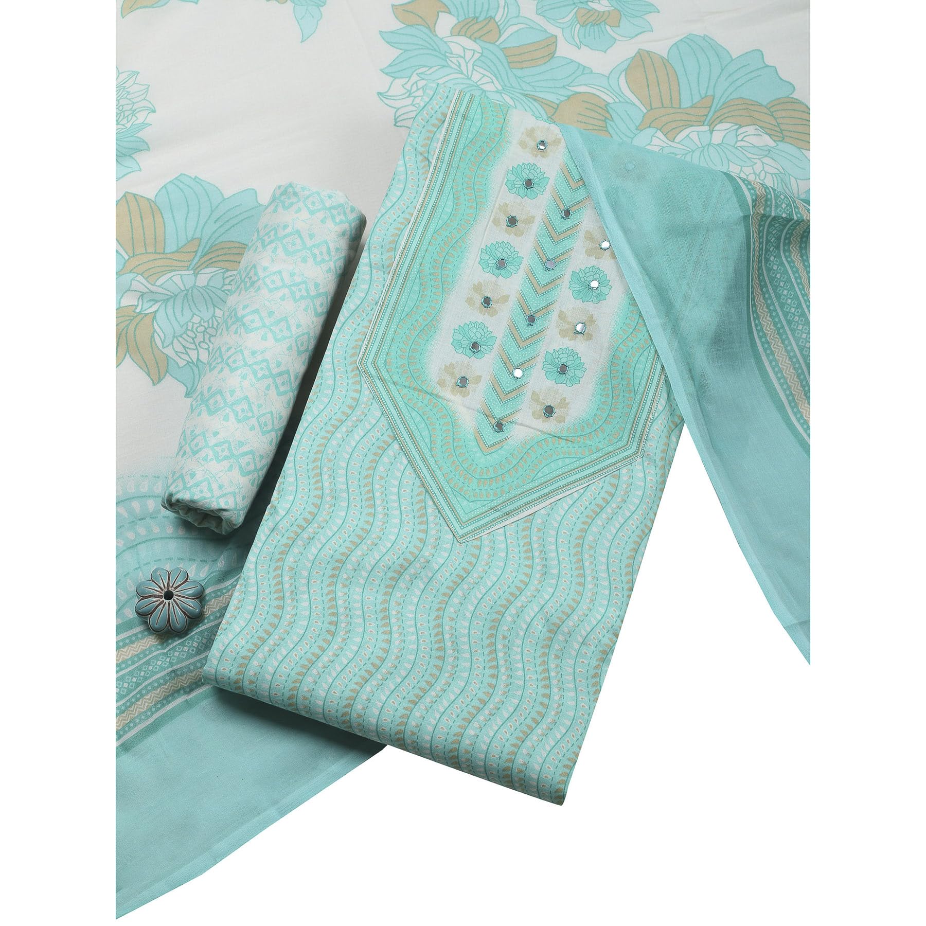 Cotton Suit Piece for Women | Soft Lightweight Cotton Suit Material | Elegant Unstitched Dress Material for Salwar Suit, Kurta & Ethnic|SS26-G-06-EX-3803-COT-SPP-image-42