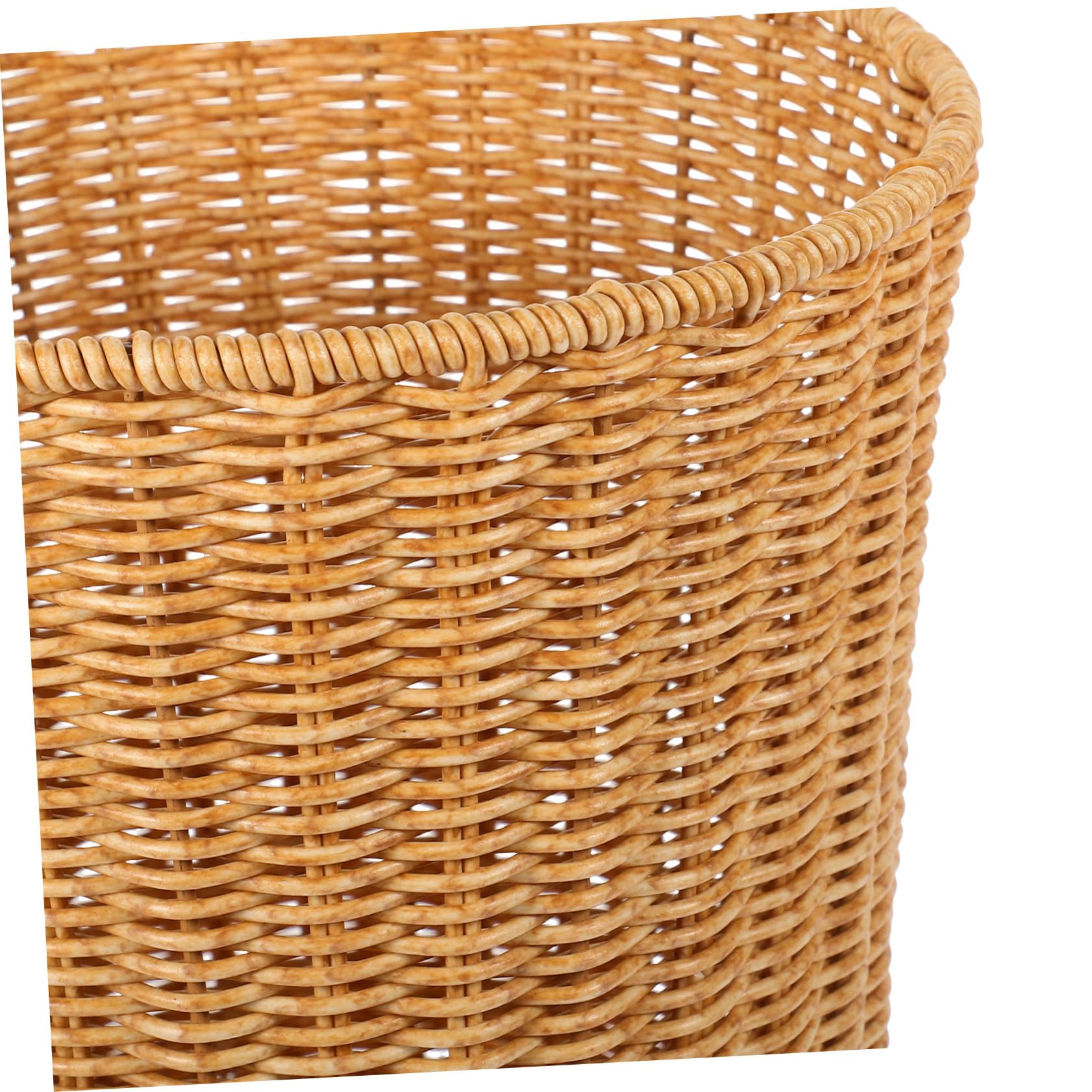 TOYANDONA Cestino Intrecciato in Finto Rattan per Rifiuti e Portaoggetti, Medio, Design Rustico Naturale, Contenitore Versatile per Cucina, Soggiorno e Camera da Letto