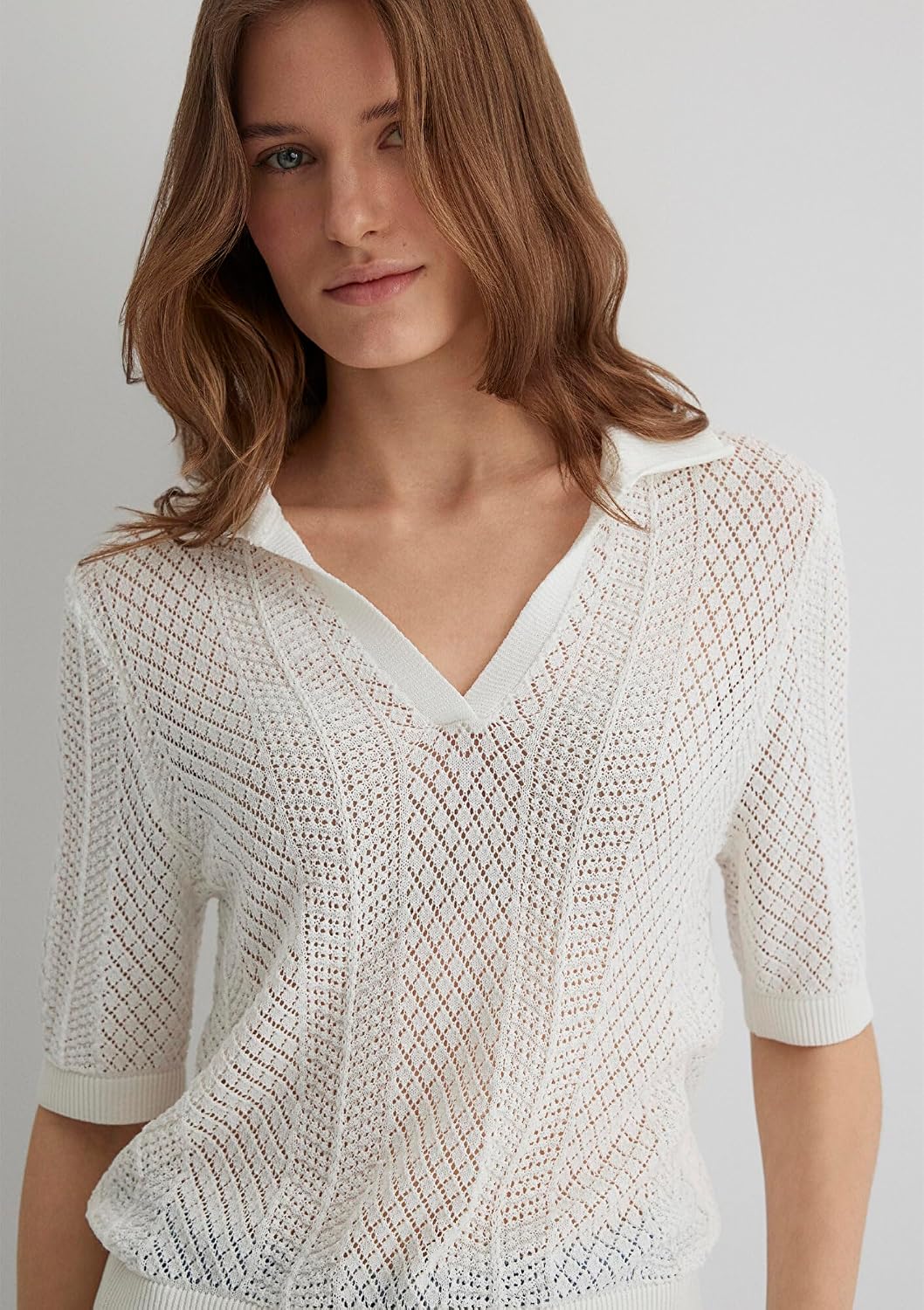 Knit polo sweater