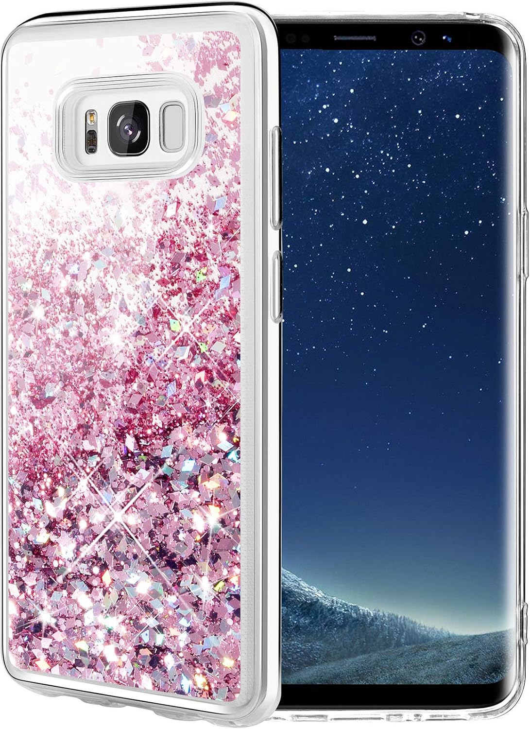 Amazon Com Galaxy S8 Plus Case Caka Galaxy S8 Plus Glitter Case Luxury Fashion Bling Flowing Liquid Floating Sparkle Glitter Soft Tpu Case For Samsung Galaxy S8 Plus Rose Gold Cell Phones