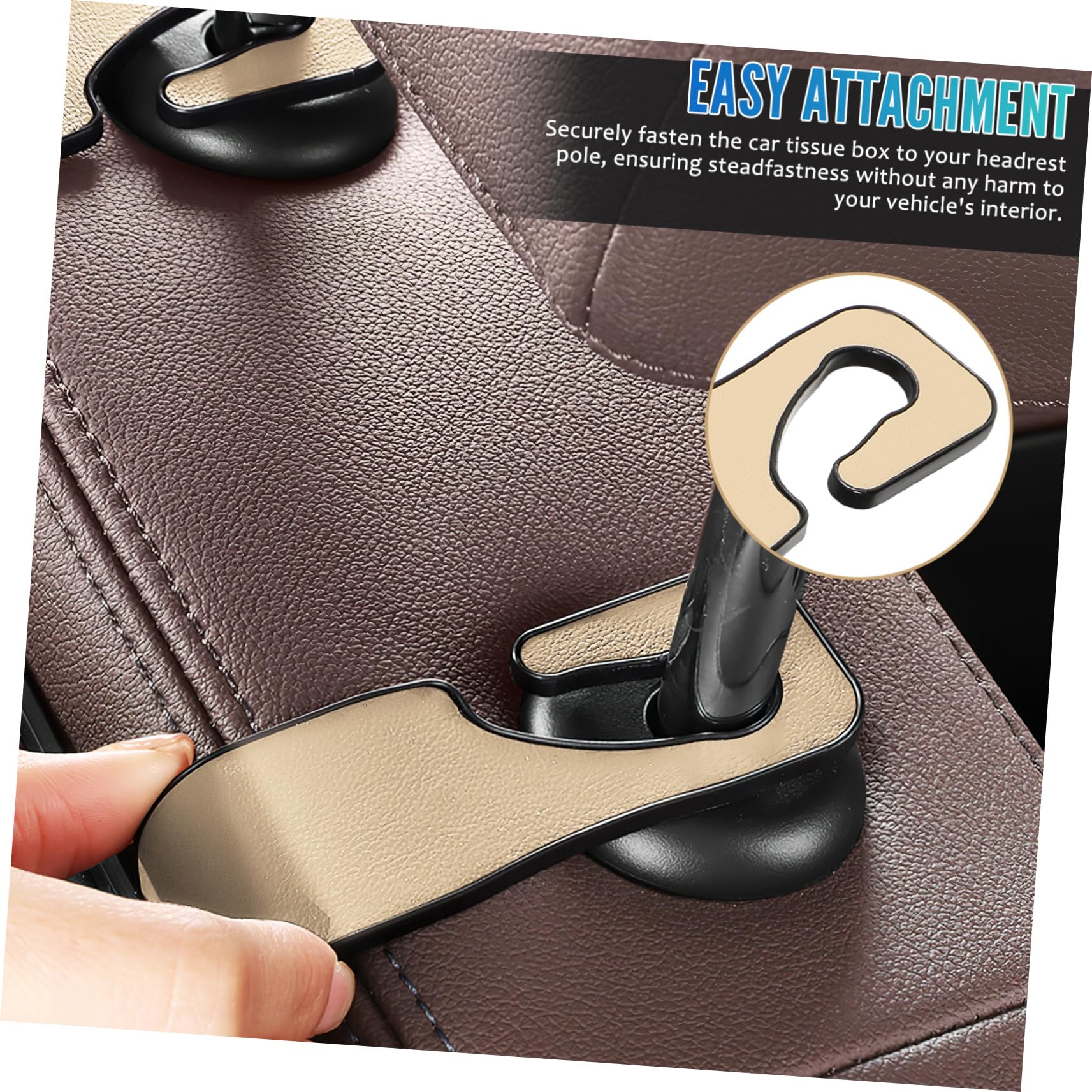Cabilock Caja Organizadora Portavasos Doble para Asiento Trasero de Coche y Tejido Interior Suave para Dispensador de Pañuelos en Interior de Automóvil