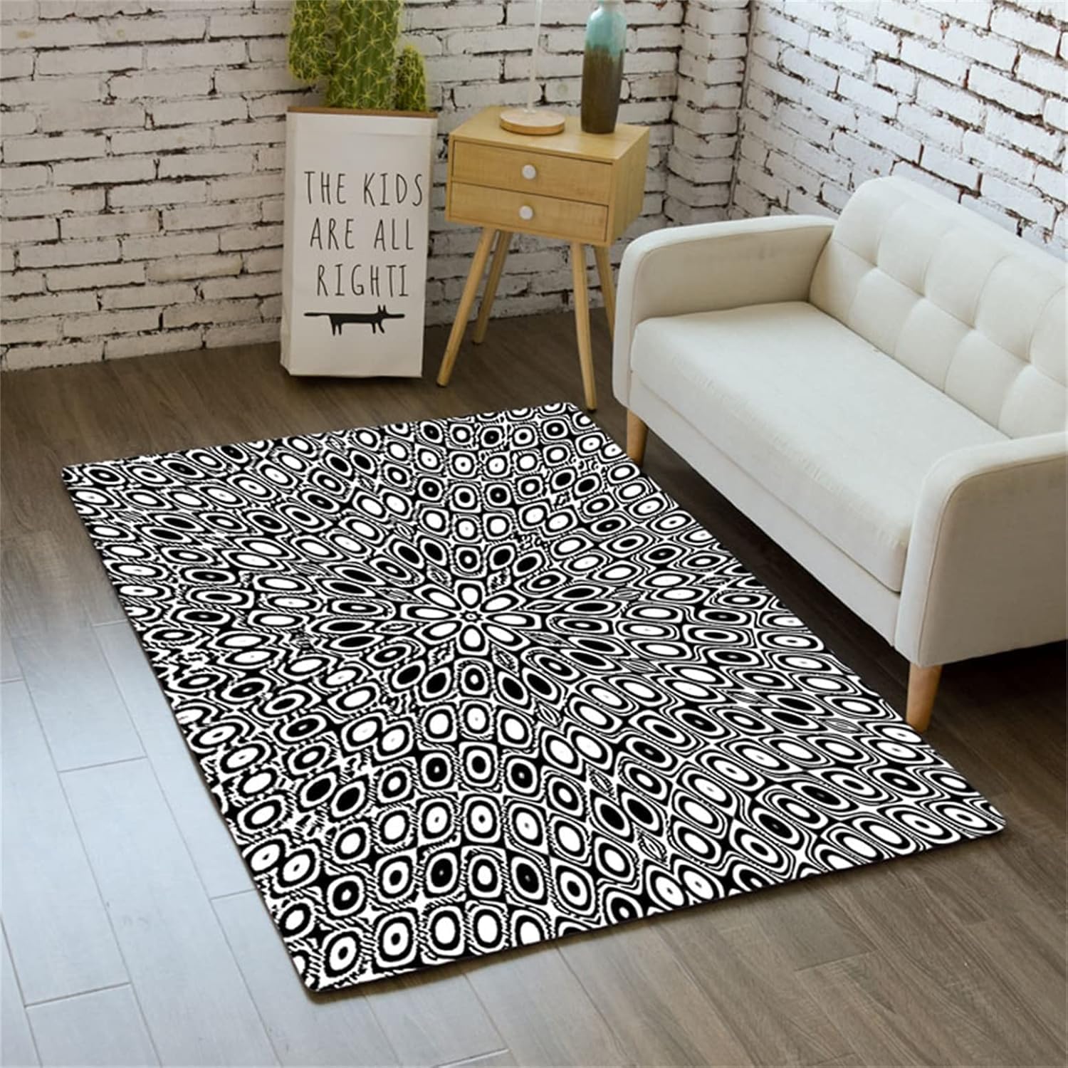 Tapis abstrait 3D 120x160 cm à poils ras pour chambre enfant