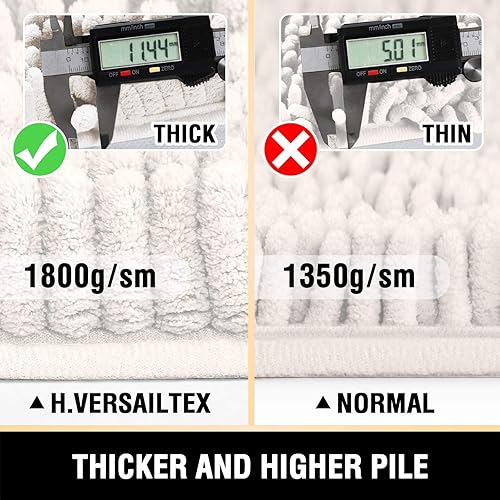 Miniatura 79 de Alfombras de baño Tapetes para baño antideslizante de chenilla de lujo alfombra de baño alfombra extra suave y absorbente Tapetes peludos lavables