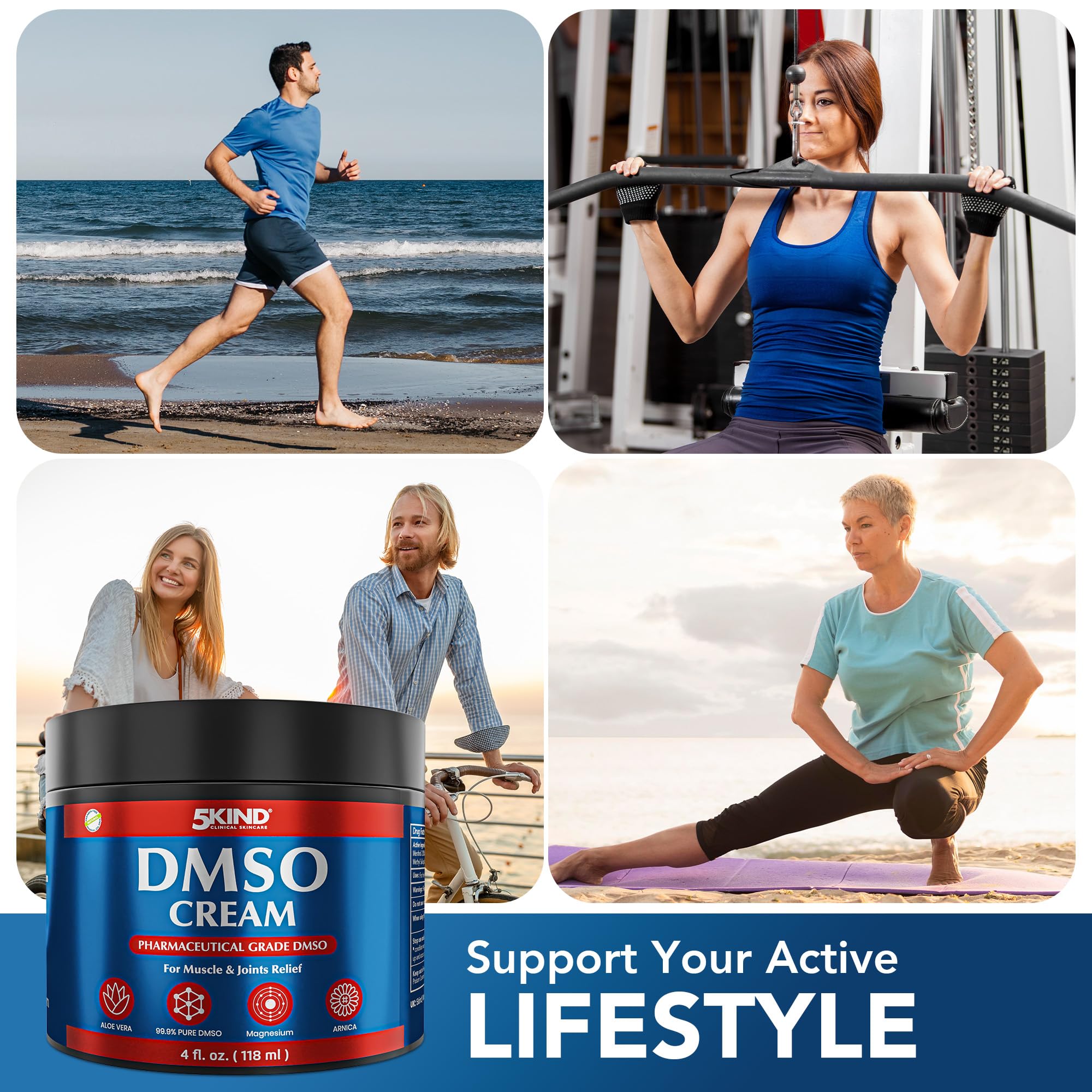 5Kind DMSO Cream for Pain Relief 4 fl oz Topical Muscle & Joint Pain Relief — Amazon image 4