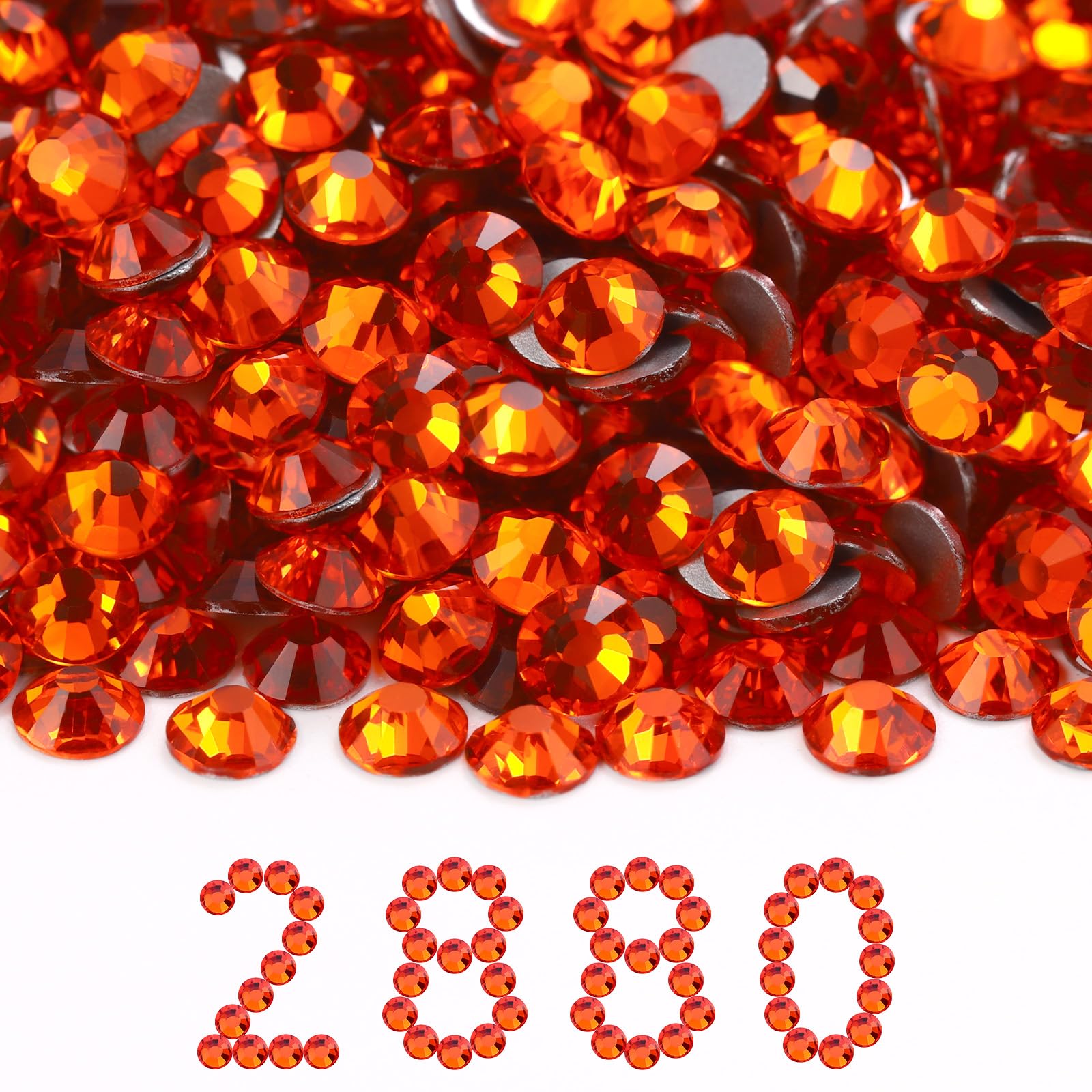 2880PCS Orange Flatback SS30 Rhinestones Bulk(6.3-6.5mm)
