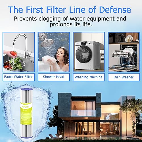 Miniatura 12 de Cartucho de filtro de agua de 5 micrones para toda la casa, filtros de sedimentos plisados para agua de pozo, reemplazo universal para cualquier