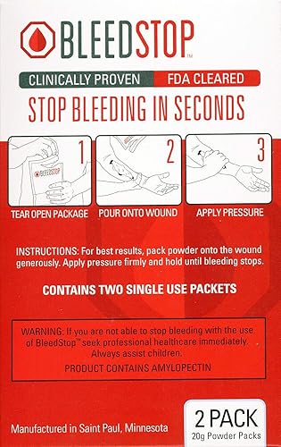 Miniatura 3 de Bleedstop Stop Bleeding in Seconds Primeros auxilios de emergencia para niños y familia en casa (2) paquetes de polvo de 0.71 oz (1)
