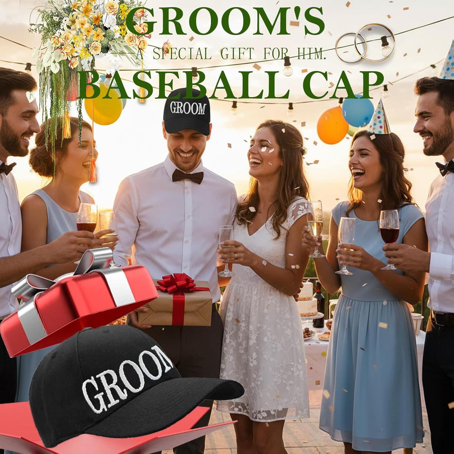 Groomsman Wedding Hats, for Wedding Parties, Fun Hats to Identify The Best Man - Image 3