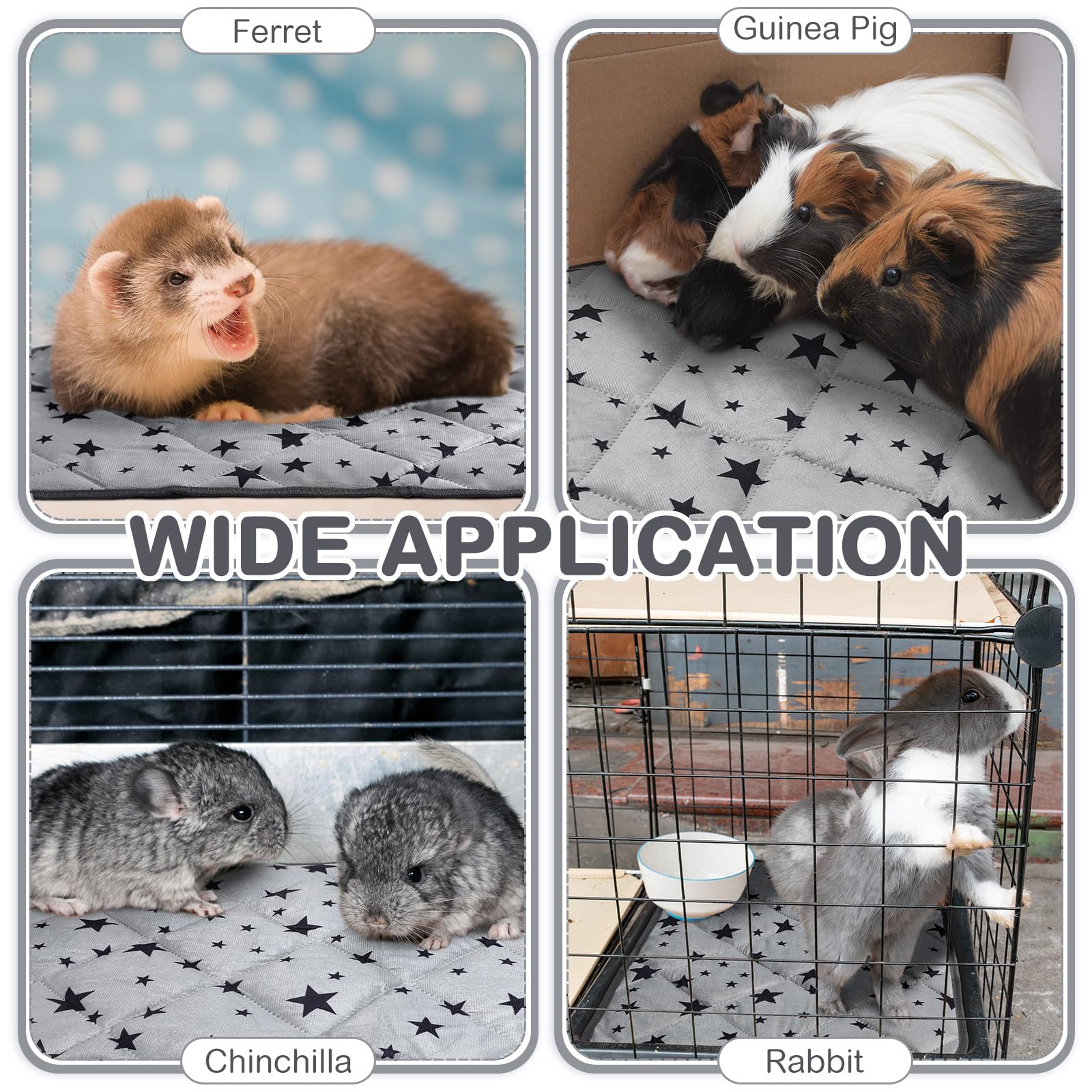 Namalu 4 Selbstwärmende Katzendecken Hundedecke mit Stern Muster Warme Weiche Decke für Haustier Waschbares Hundebett rutschfeste Decke für Outdoor Indoor (Rechteck, 60 x 90 cm)