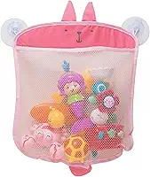 Organizador Multiuso Infantil de Brinquedos com Ventosa para Banheiro e Quarto – Prático, Dobrável e Ideal para Hora do Banho (Rosa (Coelho))