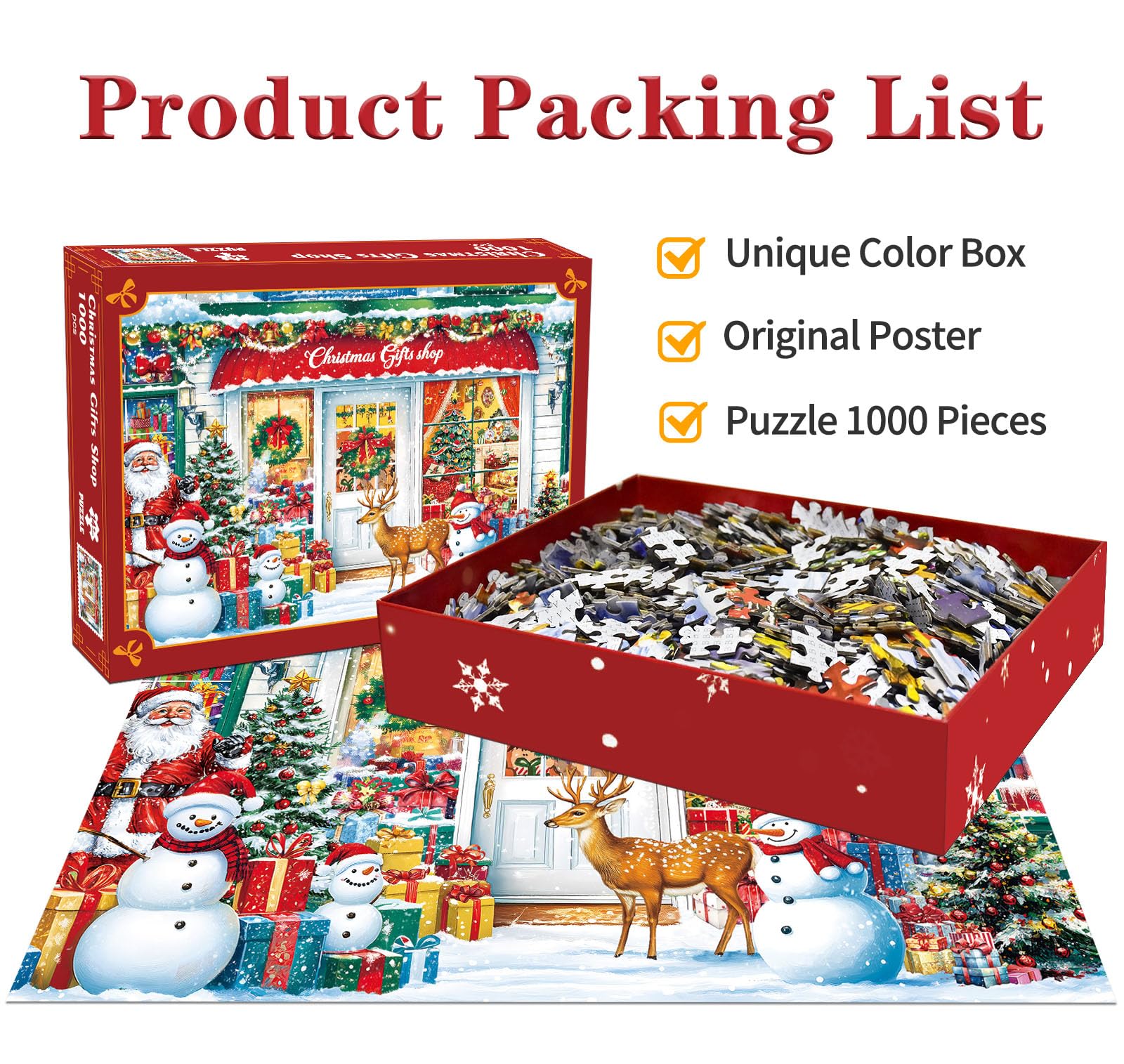 Puzzles 1000 Pieces for Adults jigsaw puzzles for adults-Festive Shop Happy Holiday-1000 Piece Puzzle Classic Educational Games Beautiful Decoration Puzzle - Image 2