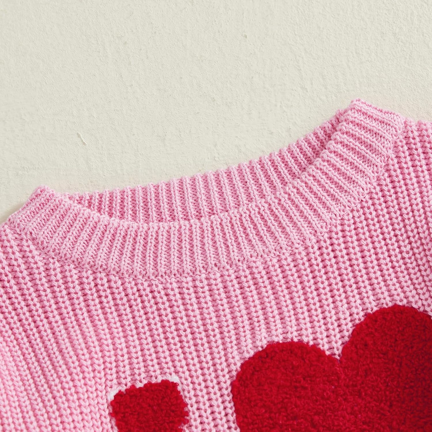 Toddler Baby Girl Boy Sweaters Love Heart Embroidery Knit Oversize Sweater Sweatshirt Outerwear Valentines Clothes - Image 8