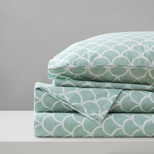 Comfort Spaces Ensemble de Draps 100% Coton Respirant, Léger, Doux avec Poche Élastique de 12" S'adapte aux Matelas jusqu'à 14", Literie Confortable Toutes Saisons, Taie d'Oreiller Assortie, Taille Twin 3 Pièces