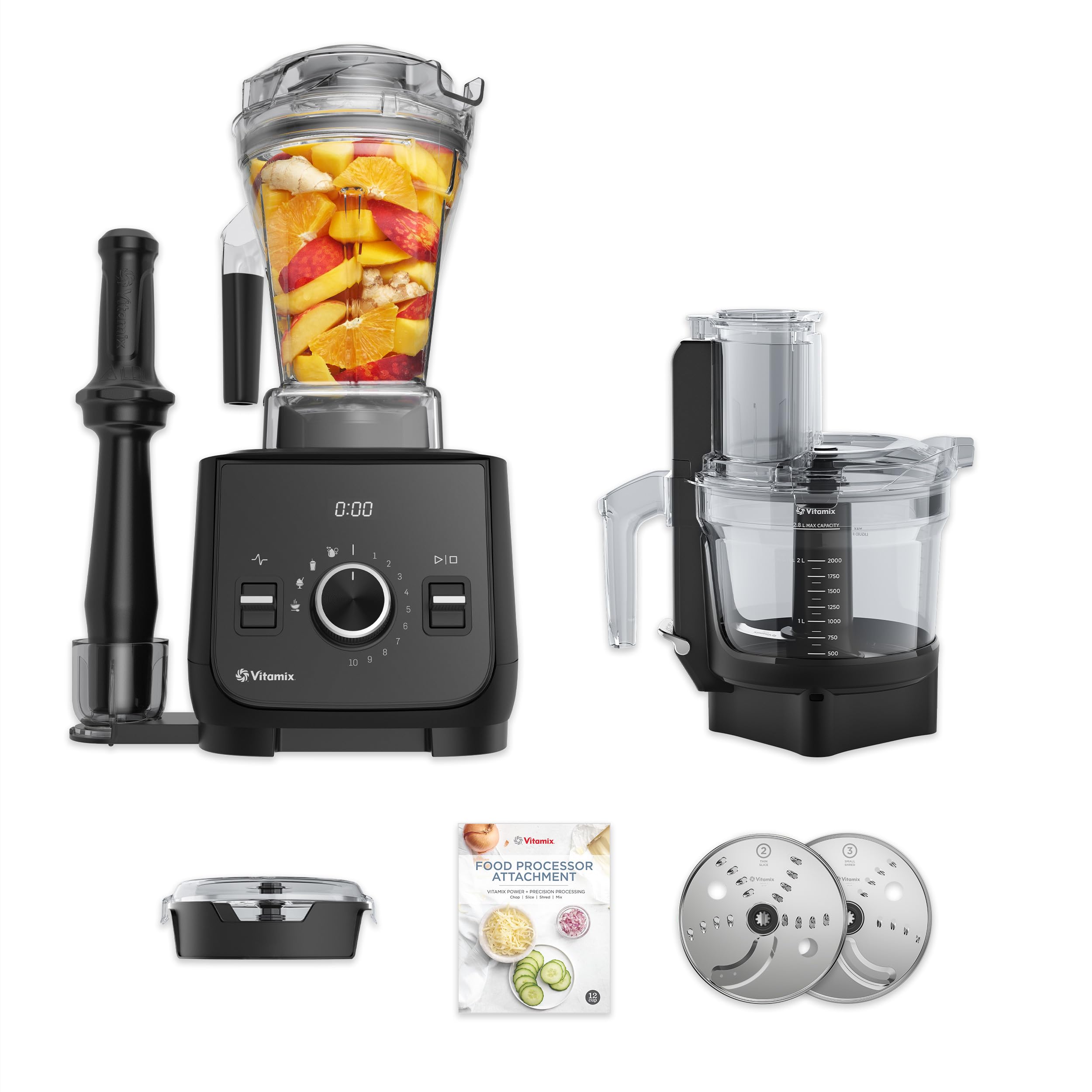 Vitamix Ascent X2 SmartPrep Kitchen System with Food Processor Accessories, 40 oz Kitchen Container with Automatic Detection Mechanism, Black