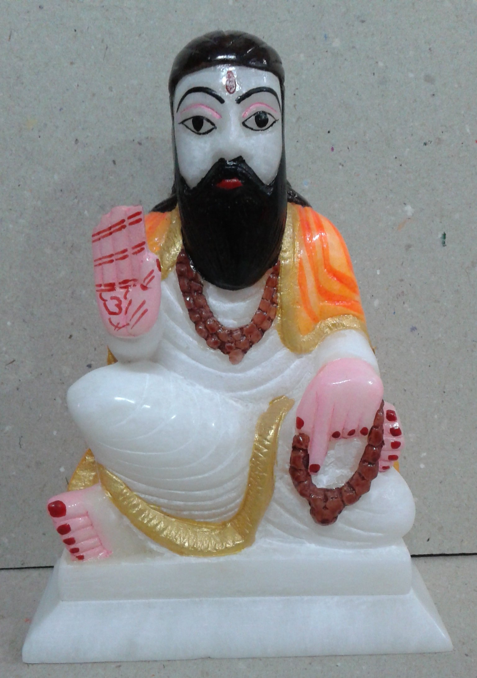 craftslookMarble Ravidas Statue,Sculptures, Carvings, Figurines & Statues 9 Inch
