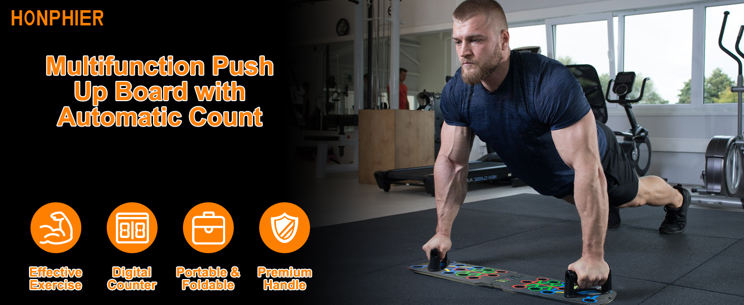 Planche à Pompes HONPHIER 30 En 1 – Compteur LED, Pliable, 30 Positions, Capacité 250 Kg