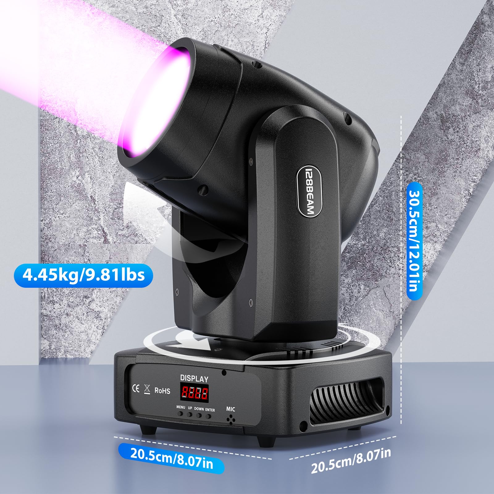 2 unités 150W Lyre LED Spot Lumière Disco DJ Luminaires à Tête Rotative pour Scène avec Prisme Effet Pour Fête, Noël, Halloween, Spectacle, Bar, Club