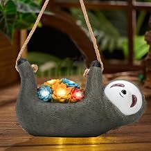 Sloth Garden Solar Light, Cute Decor Balcony Yard Lantern Statue Garden Art Ornaments Patio Lawn Decorations Lights for House Warming Party Gift