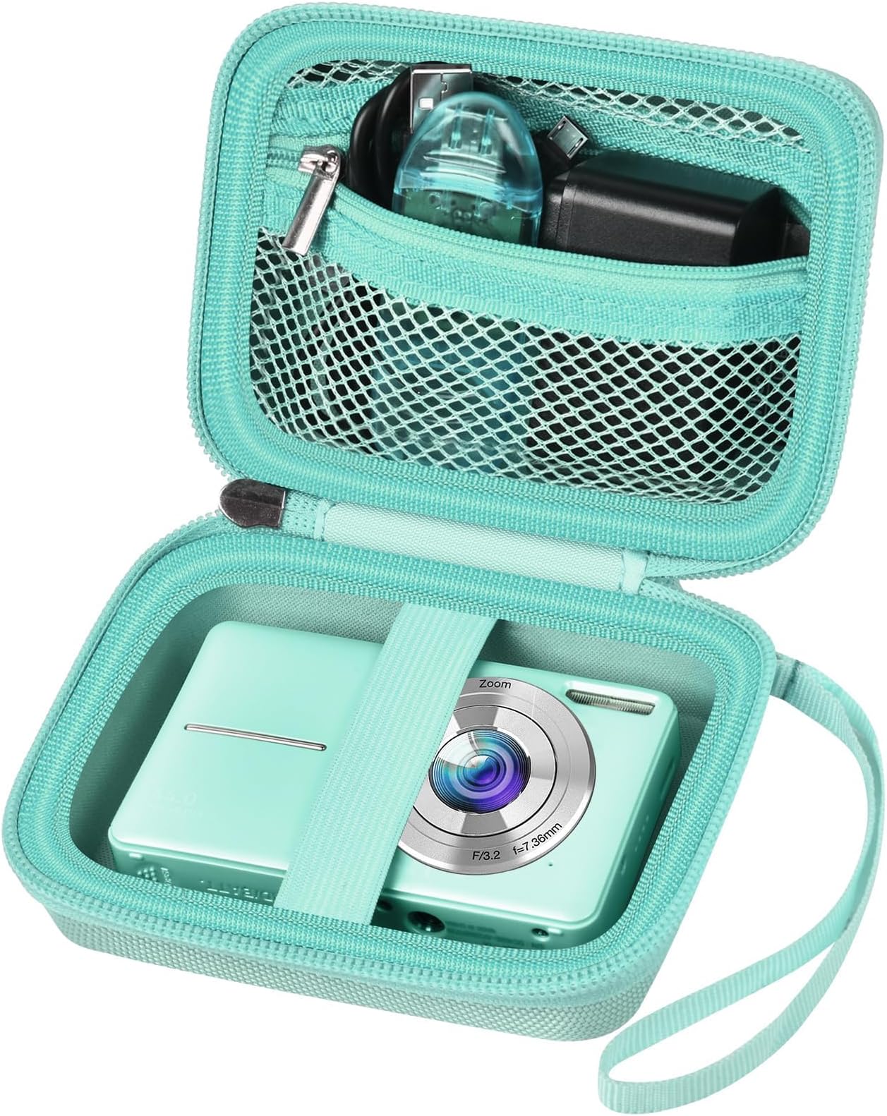 Case Compatible with VAHOIALD FHD 1080P Digital Camera/for CAMKORY Digital Point and Shoot/for KODAK PIXPRO FZ45-BK 16MP Vlogging/for IWEUKJLO/for Nsoela, Holder for SD Card More (Green)
