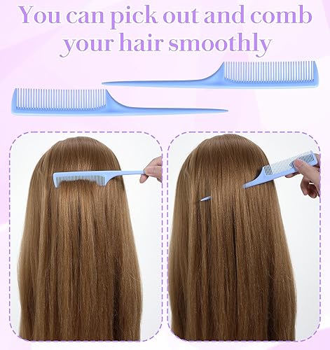 Miniatura 6 de 6 peines para separar el cabello, peine de dientes de rata, peines de seccionamiento para mujeres, peinado, desenredar la espalda, peinado,