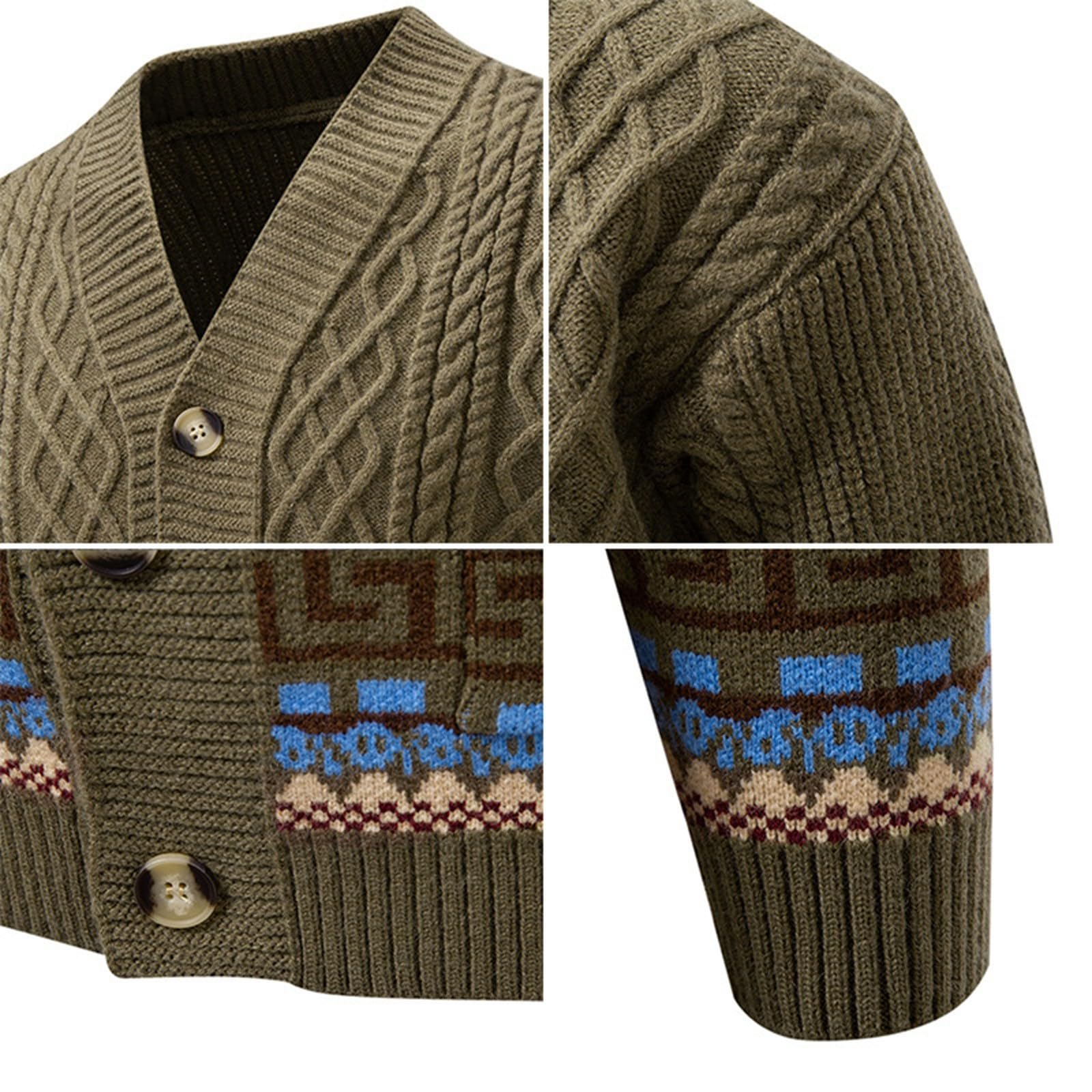 Genérico Cardigan Punto Botones Hombre, Chaqueta De Lana Hombre con Cuello Jersey Elástico Manga Larga De Punto con Botones Elegante Y Ajustado Suéter Ligero Y Cárdigan para Exterior El Ocio
