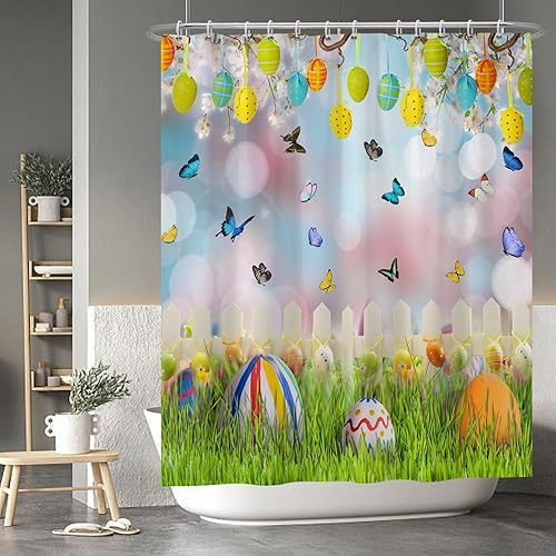 Miniatura 94 de Baocicoo - Cortina de ducha de abeja de miel, diseño de abeja de caricaturas, pista voladora, rústica, floral, para baño, decoración de bañera