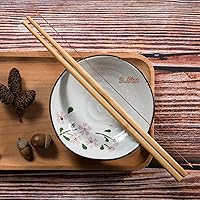 Vista 5 de 10 pares de palillos de bambú, reutilizables, naturales, saludables, de bambú de 9.8 pulgadas, estilo chino clásico para cocina, comedor, gourmet