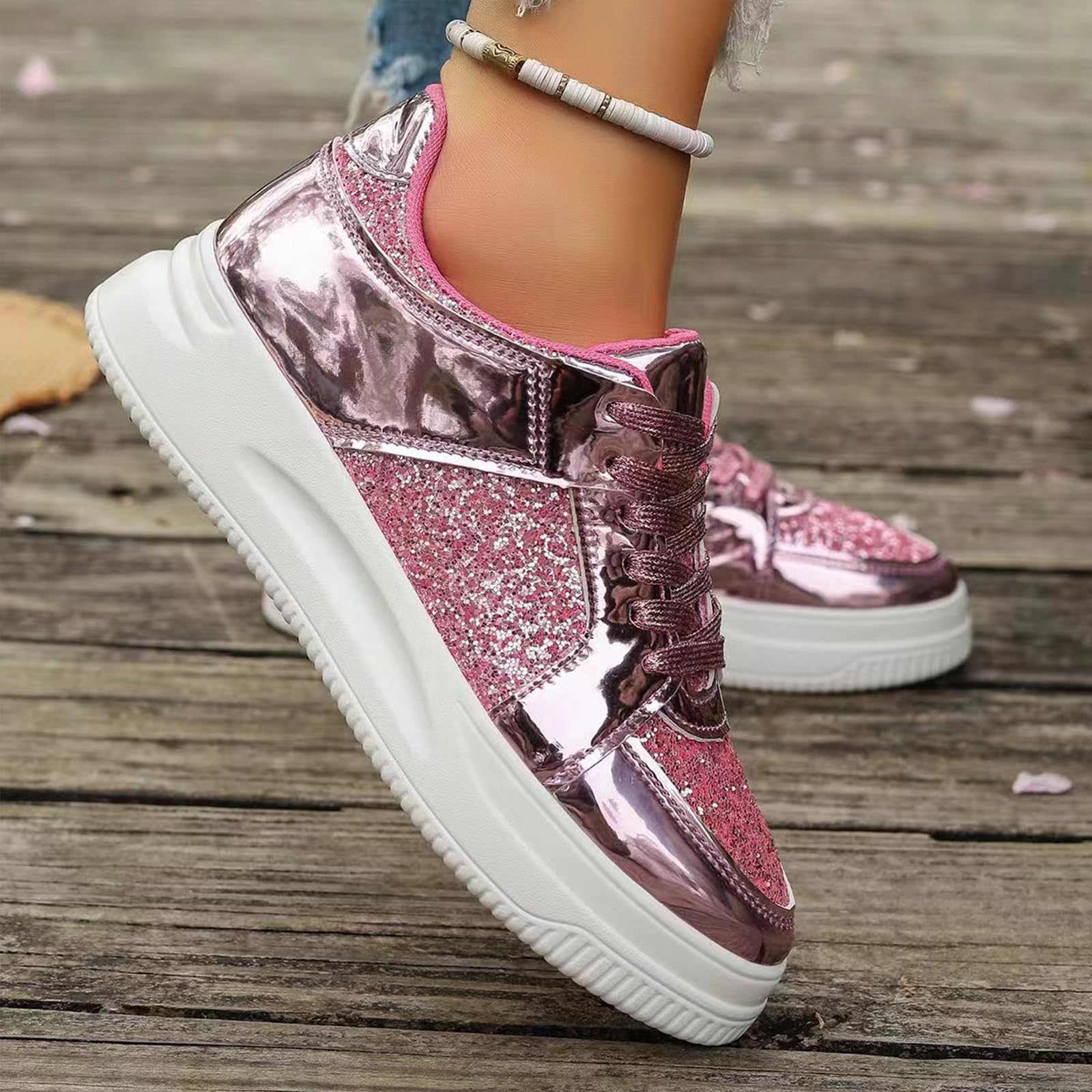 Amazon.com: Platform Sneakers for Women, Bling Sequin