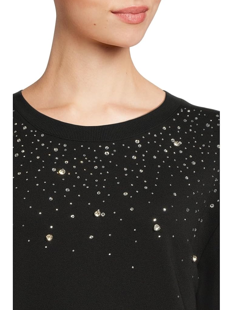 Black Elliott Lauren Drop Shoulder Sweatshirt With Crystal Details