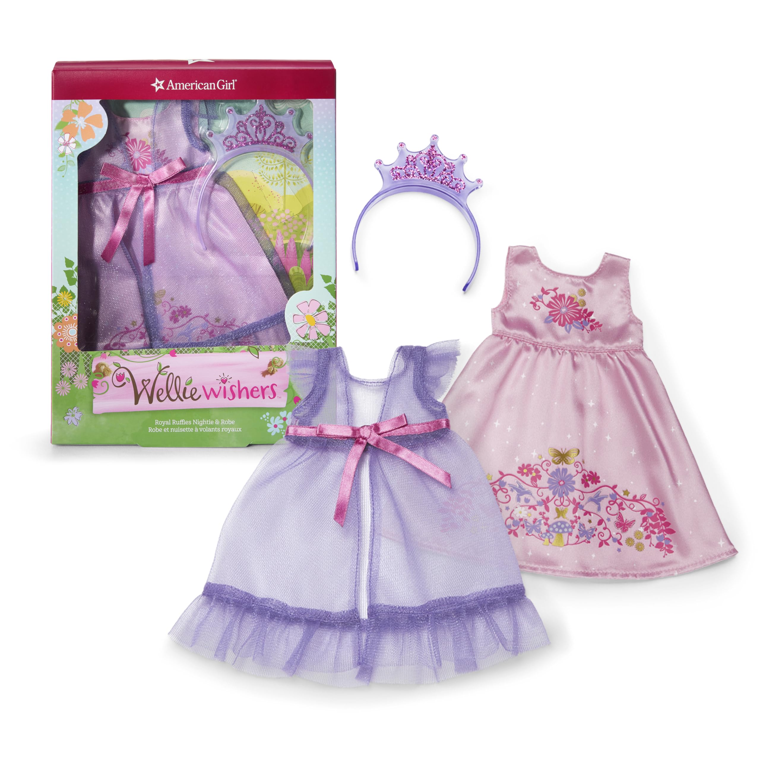 American Girl WellieWishers Royal Ruffles Nightie & Robe for 14.5" Dolls
