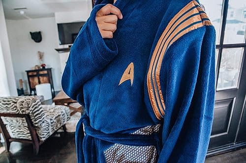 Vista 3 de Robe Factory LLC Star Trek Discovery - Bata de baño para adultos Talla única, Azul