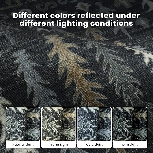 Miniatura 107 de Alfombra abstracta moderna de 3 x 5, antideslizante, resistente a las manchas, lavable, con respaldo de goma, alfombra de suelo que no desprende