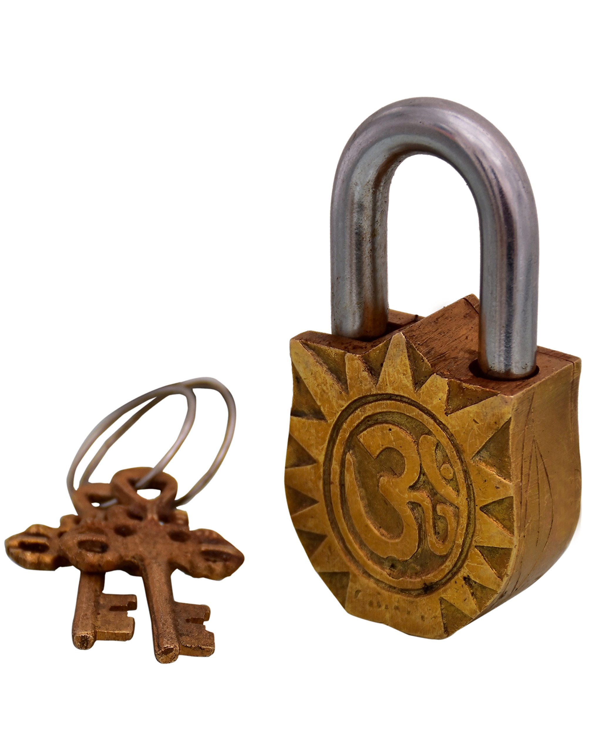 Antique Brass Padlock With Goddess Durga Engraving At ₹ 550/piece